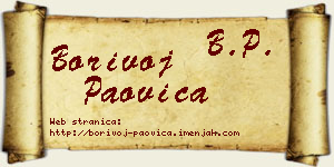 Borivoj Paovica vizit kartica